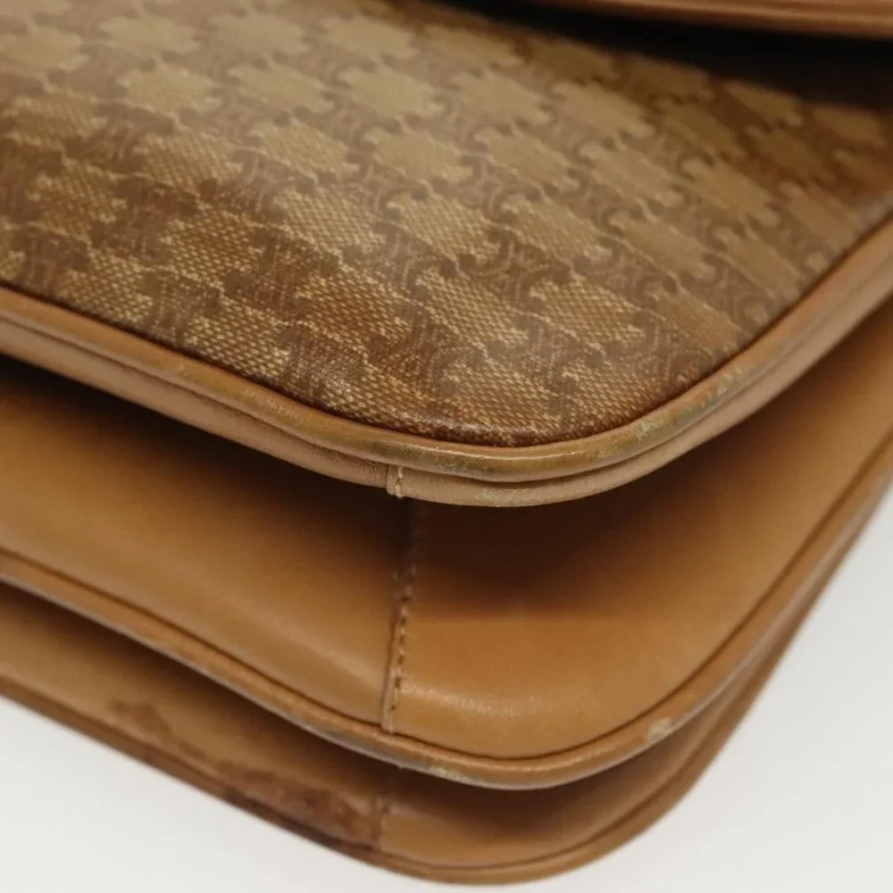 Authentic CELINE Macadam Canvas Shoulder Bag PVC Beige Gold - Picture 8 of 16